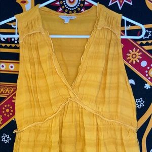 LUCKY BRAND YELLOW/GOLD RUFFLED Draped Tank
